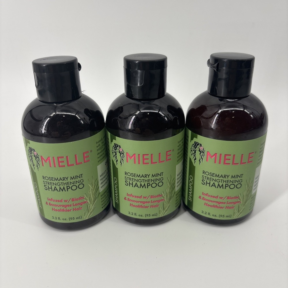 Lot of 3 NEW Mielle Organics Rosemary Mint Strengthening Shampoo Travel Size
